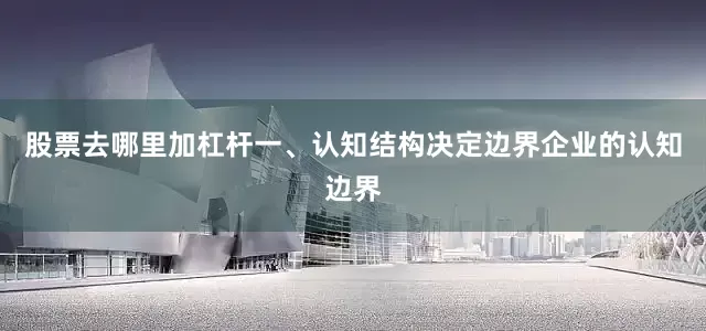 股票去哪里加杠杆一、认知结构决定边界企业的认知边界